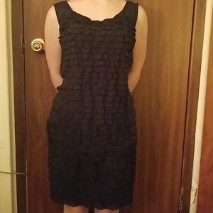 Black frilled, 2 piece dress